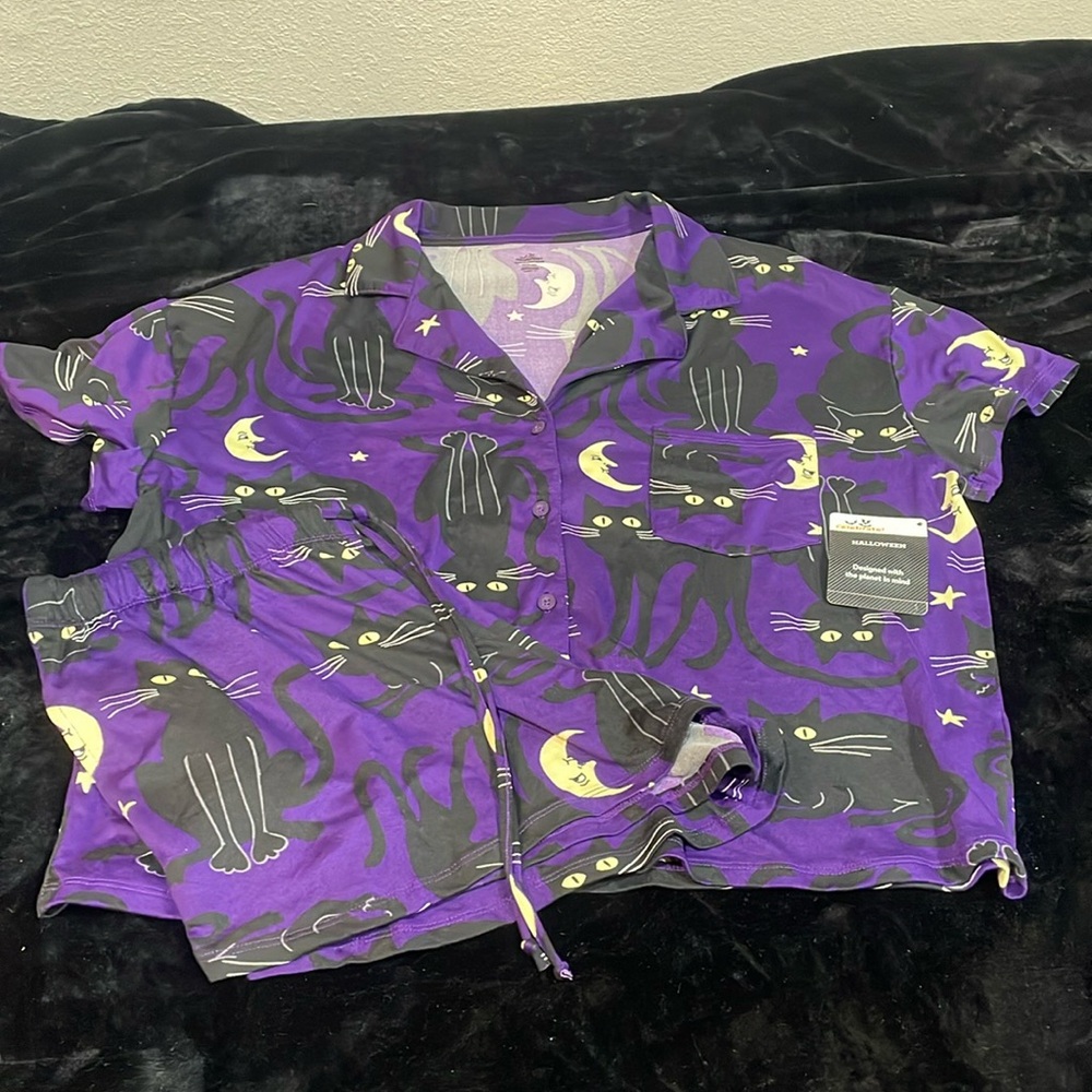 Way to Celebrate Halloween Pajamas Cat New